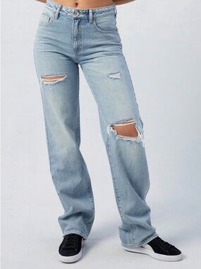 Pacsun Eco Light Indigo Ripped Millie Mid Rise ‘90s Boyfriend Jeans